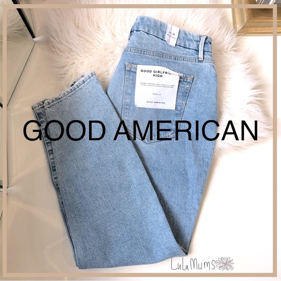 GOOD AMERICAN NWT Good Girlfriend High Denim Jeans NEW With Tags - Picture 2 of 16